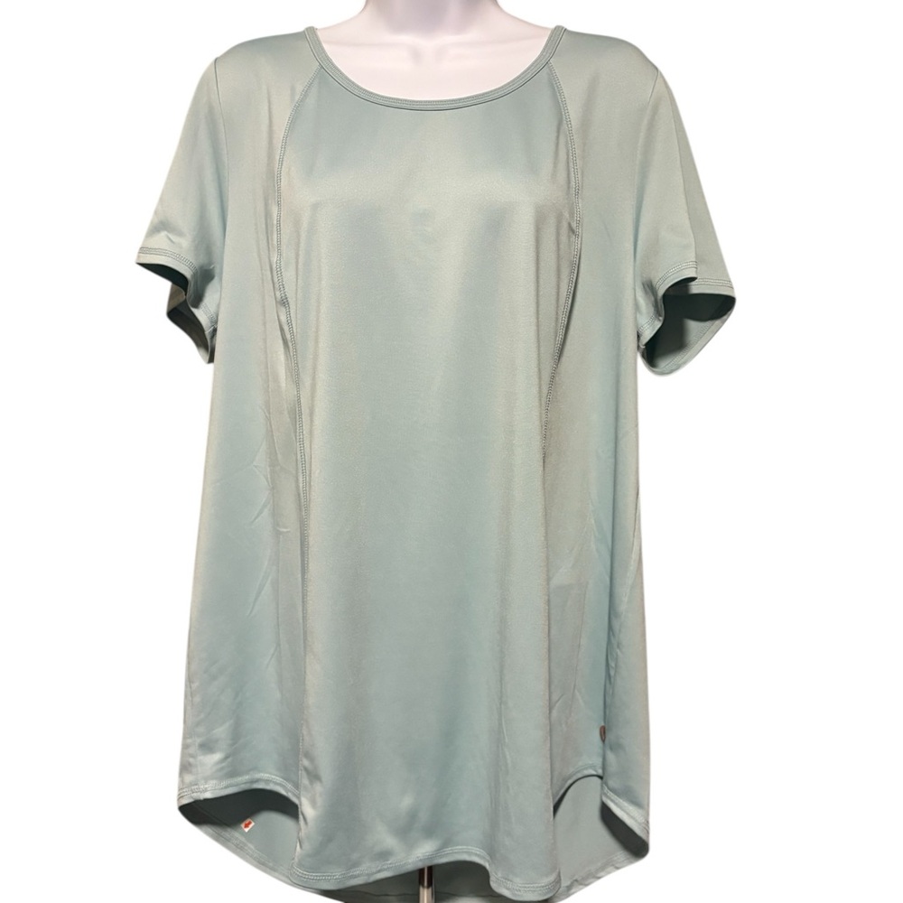 Livi Active Women’s Seafoam Green Short Sleeve Relaxed Athletic Shirt Size 14/16